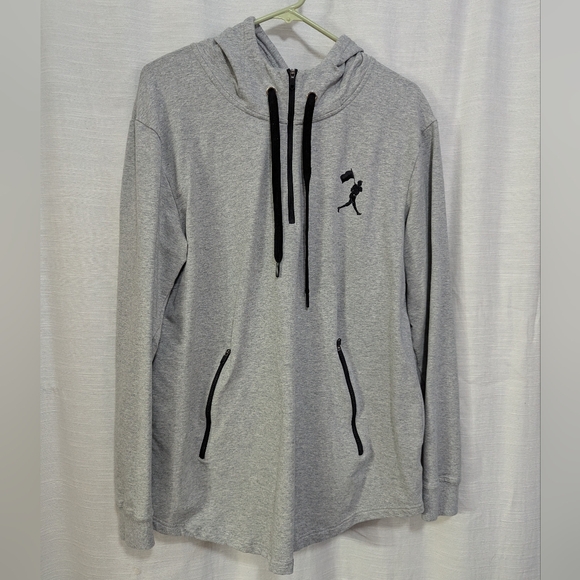 Baseballism Other - Basebalism Men's Flag Man Grey Black Dual Pocket Hoodie 1/4 Zip Size XL